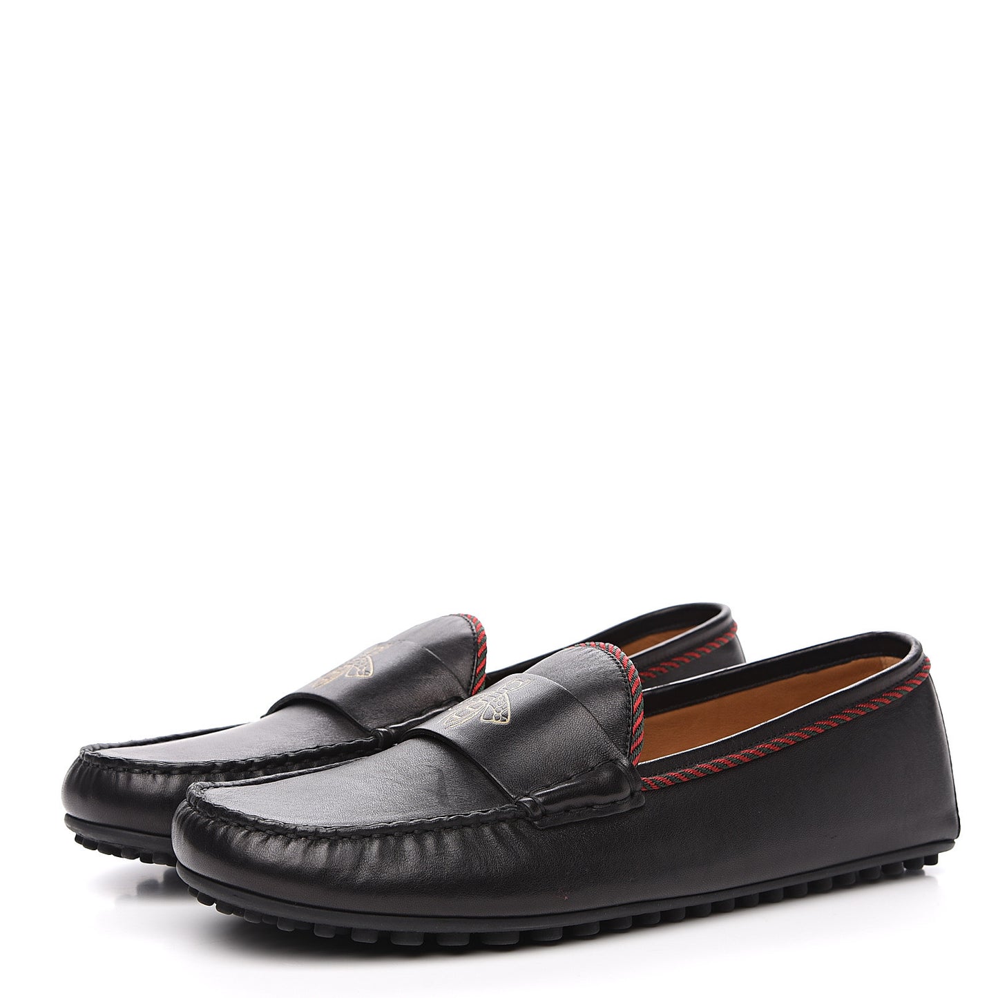 Nappa Mens Bee Driver Loafers 9.5 Black