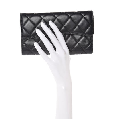 Chanel Lambskin Quilted Large Flap Wallet Black 2 of 15
