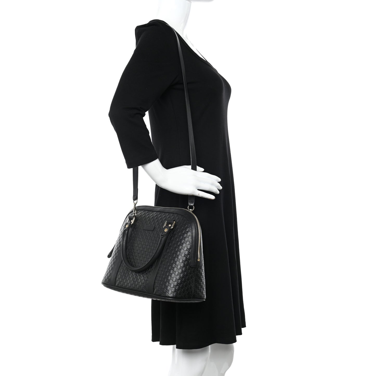 Microguccissima Medium Dome Bag Black