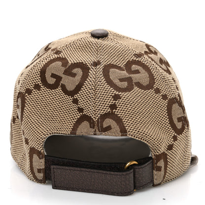 Gucci Monogram Jumbo GG Baseball Hat S 56 Camel Ebony 4 of 8