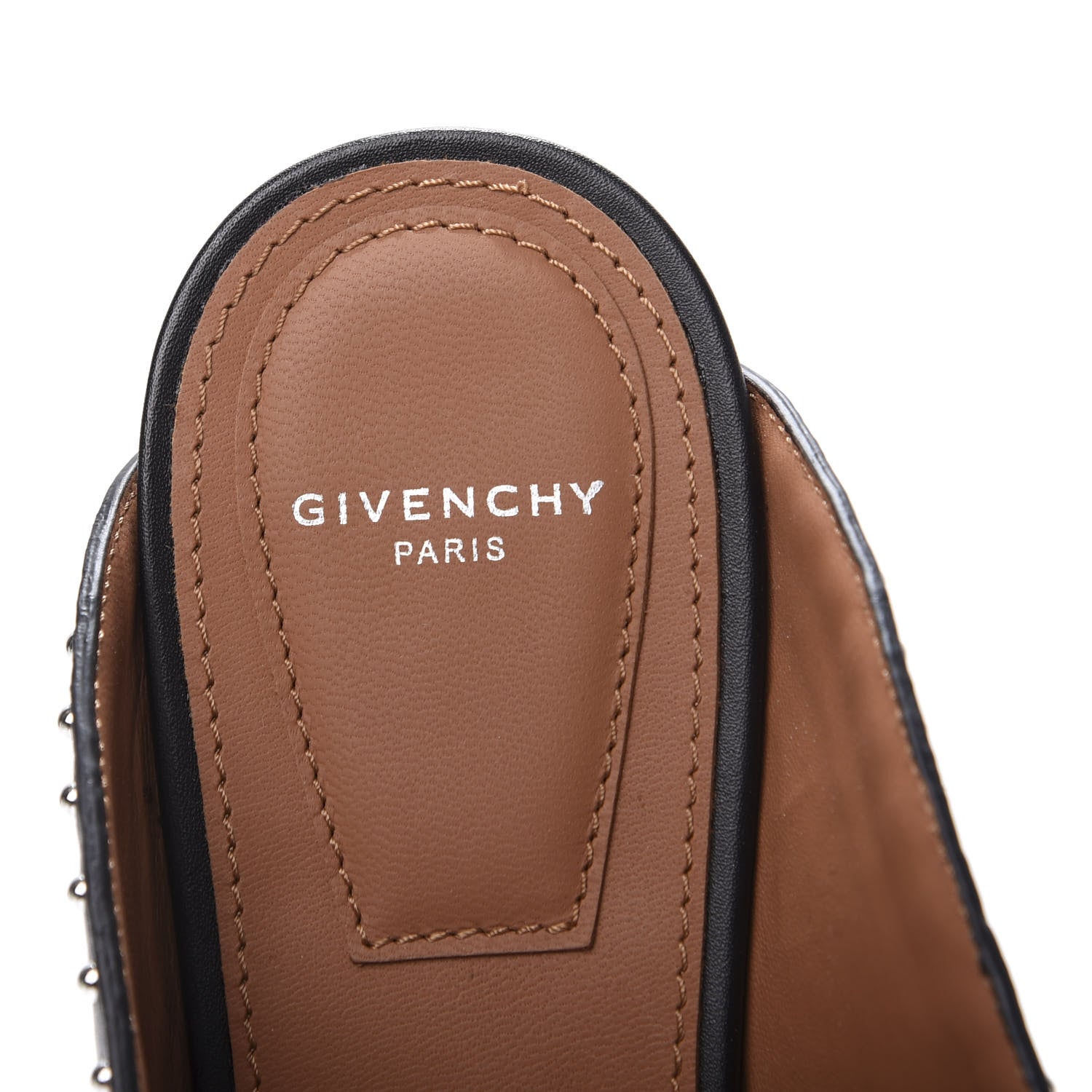 Givenchy Calfskin Studded Elegant Loafer Mule 36 Black 6 of 9