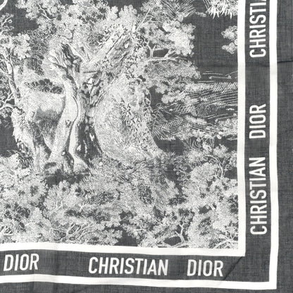 Christian Dior Cotton Fringe Dioriviera Toile De Jouy Sarong Navy Blue 2 of 5