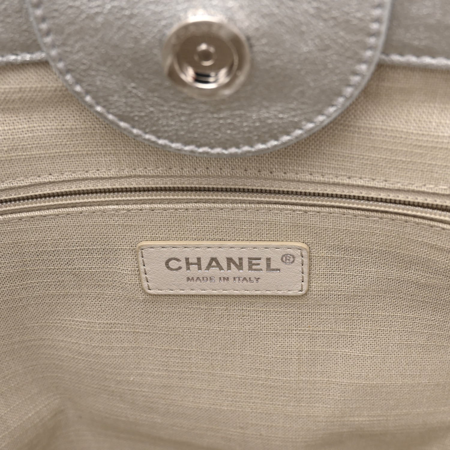 Chanel Metallic Calfskin Medium Deauville Tote Silver 6 of 10