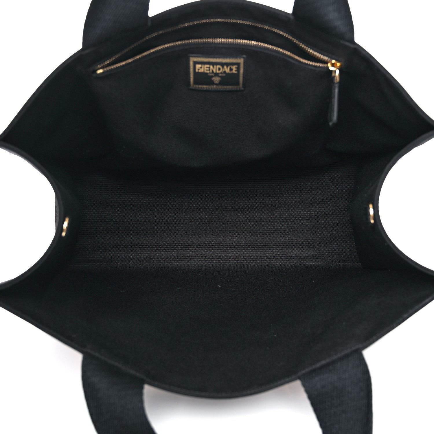 Fendi X VERSACE Canvas Fendace Logo Large Shopping Tote Black 5 of 13
