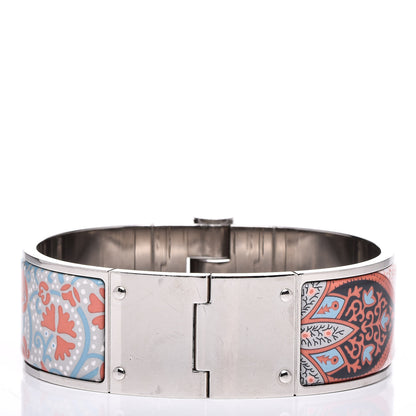 Hermes Enamel Printed Wide Cachemire Fleuri Hinged Bracelet M 3 of 5