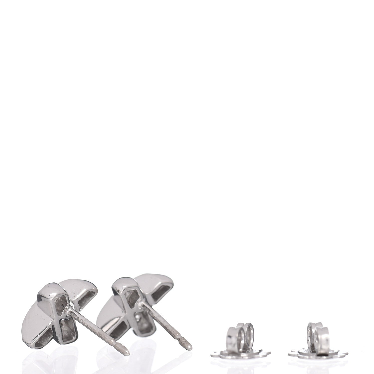 Tiffany 18K White Gold Diamond Paloma Picasso X Kiss Earrings 3 of 5