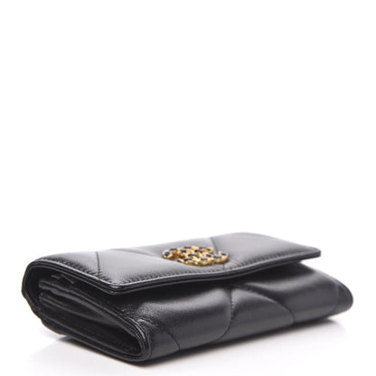 Chanel Goatskin Quilted 19 Flap Wallet Black 4 of 9