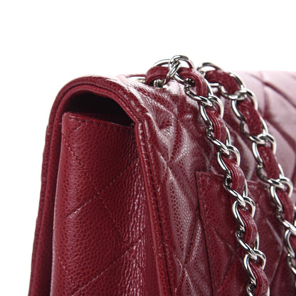 Chanel Caviar Quilted Jumbo Single Flap Dark Red 10 of 15