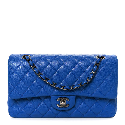 Chanel Caviar Quilted Medium Double Flap Blue 1 of 11