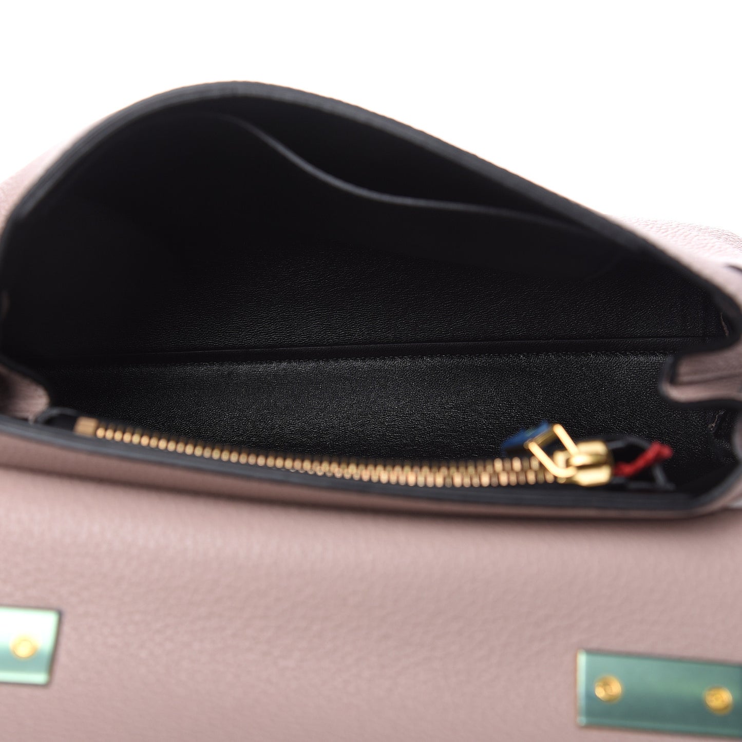 Grainy Calfskin VRing Chain Crossbody Bag Poudre