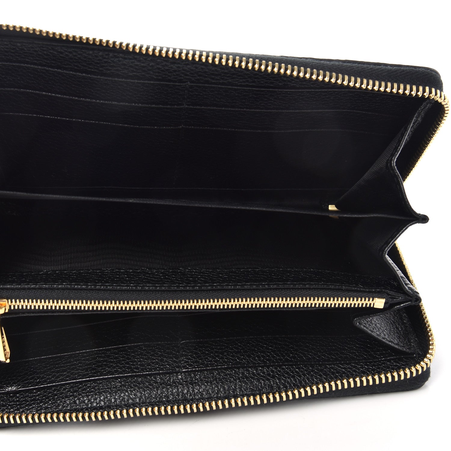 Gucci Grainy Calfskin Zumi Zip Around Wallet Black 5 of 6
