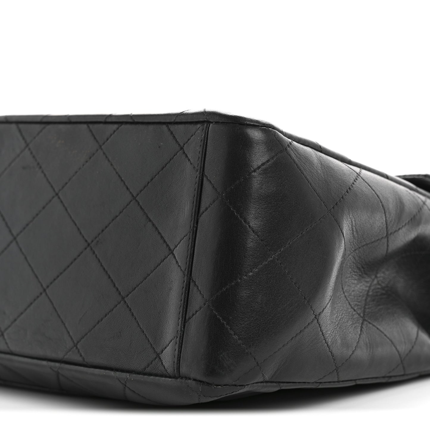 Lambskin Quilted XL Jumbo Single Flap Black