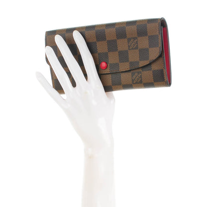 Louis Vuitton Damier Ebene Emilie Wallet Red 2 of 7