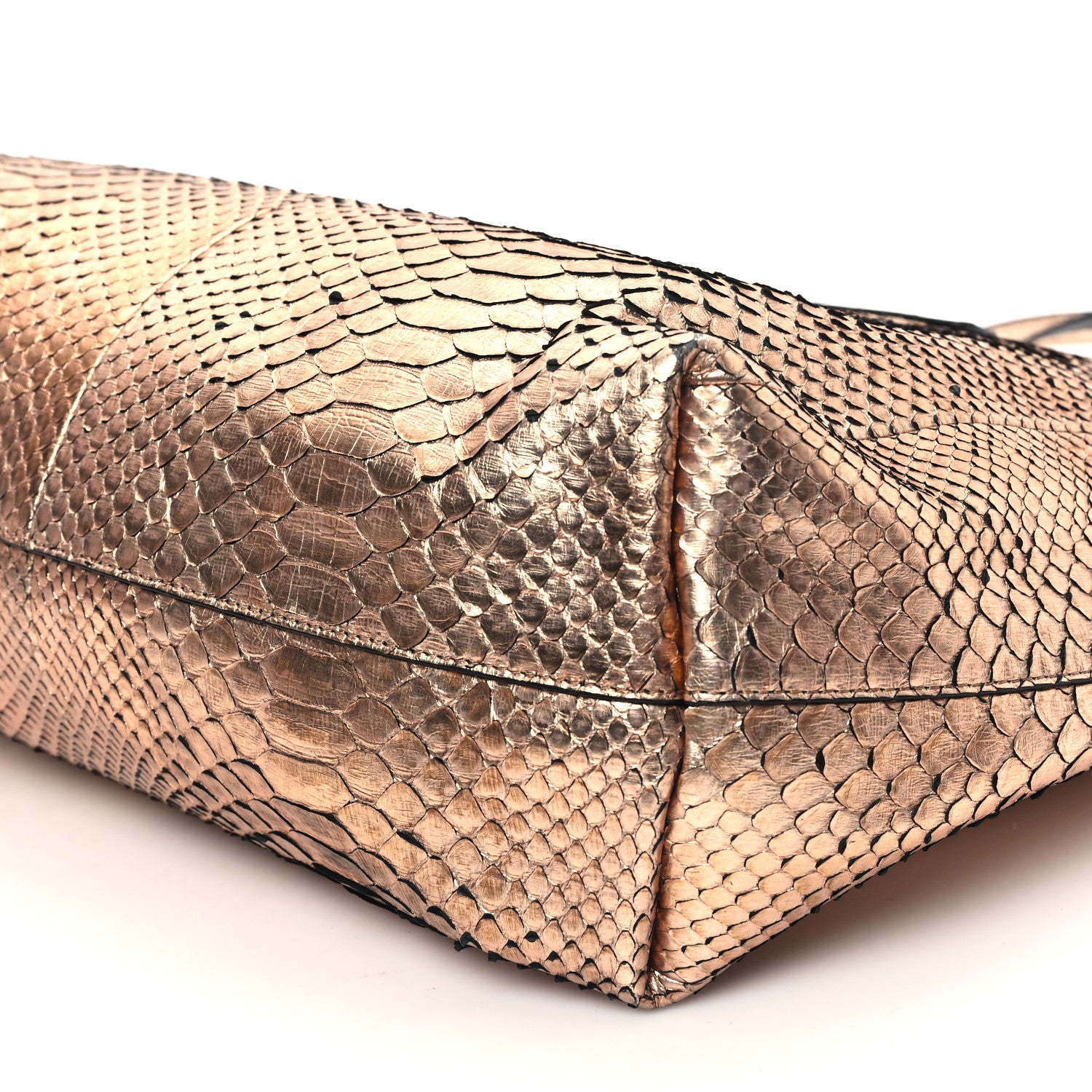 Tom Ford Metallic Snakeskin Small T Tote Gold 9 of 11