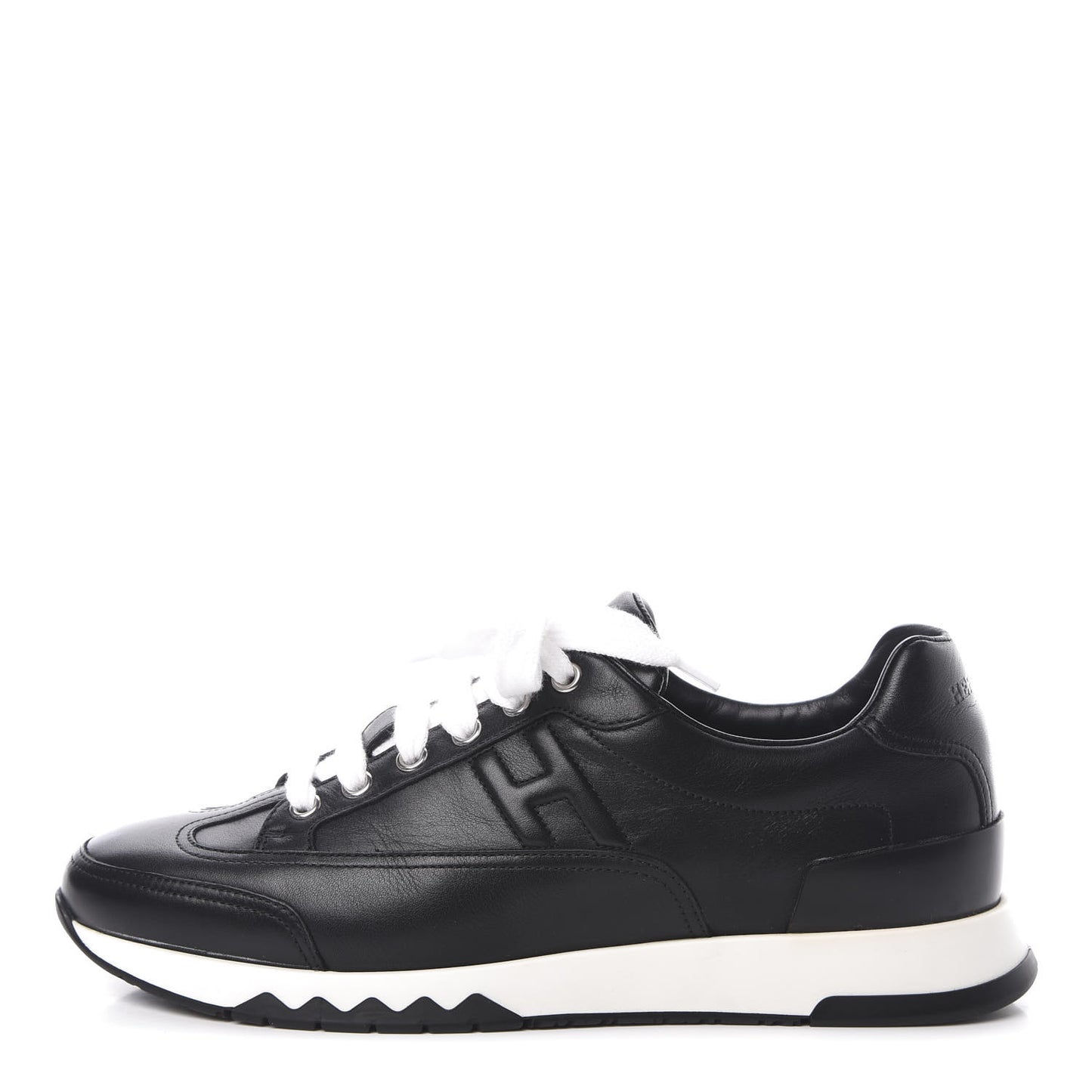 Calfskin Womens Trail Sneakers 39.5 Black