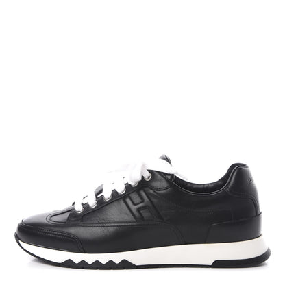 Hermes Calfskin Womens Trail Sneakers 39.5 Black 1 of 8
