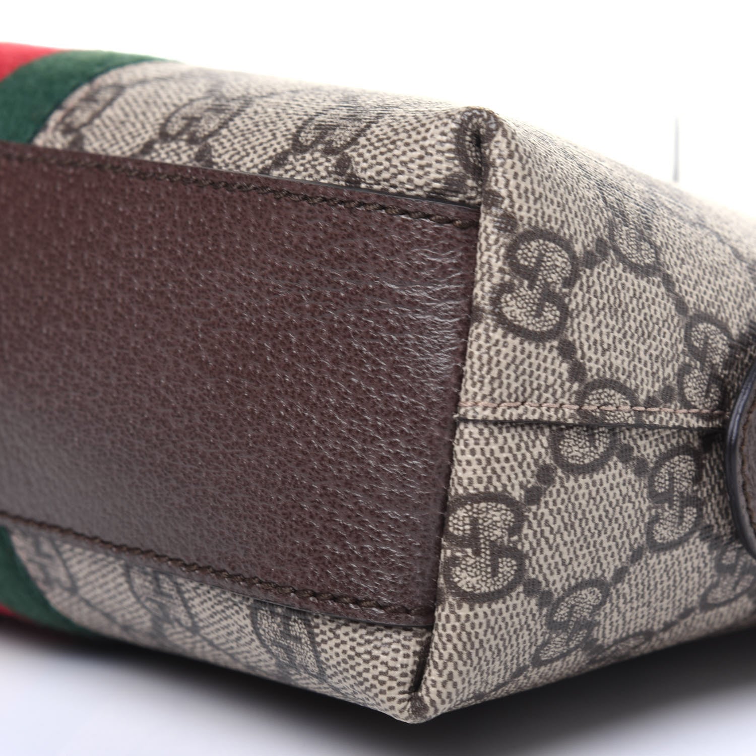 Gucci GG Supreme Monogram Textured Dollar Calfskin Web Small Ophidia Dome Shoulder Bag Beige Ebony New Acero 11 of 11