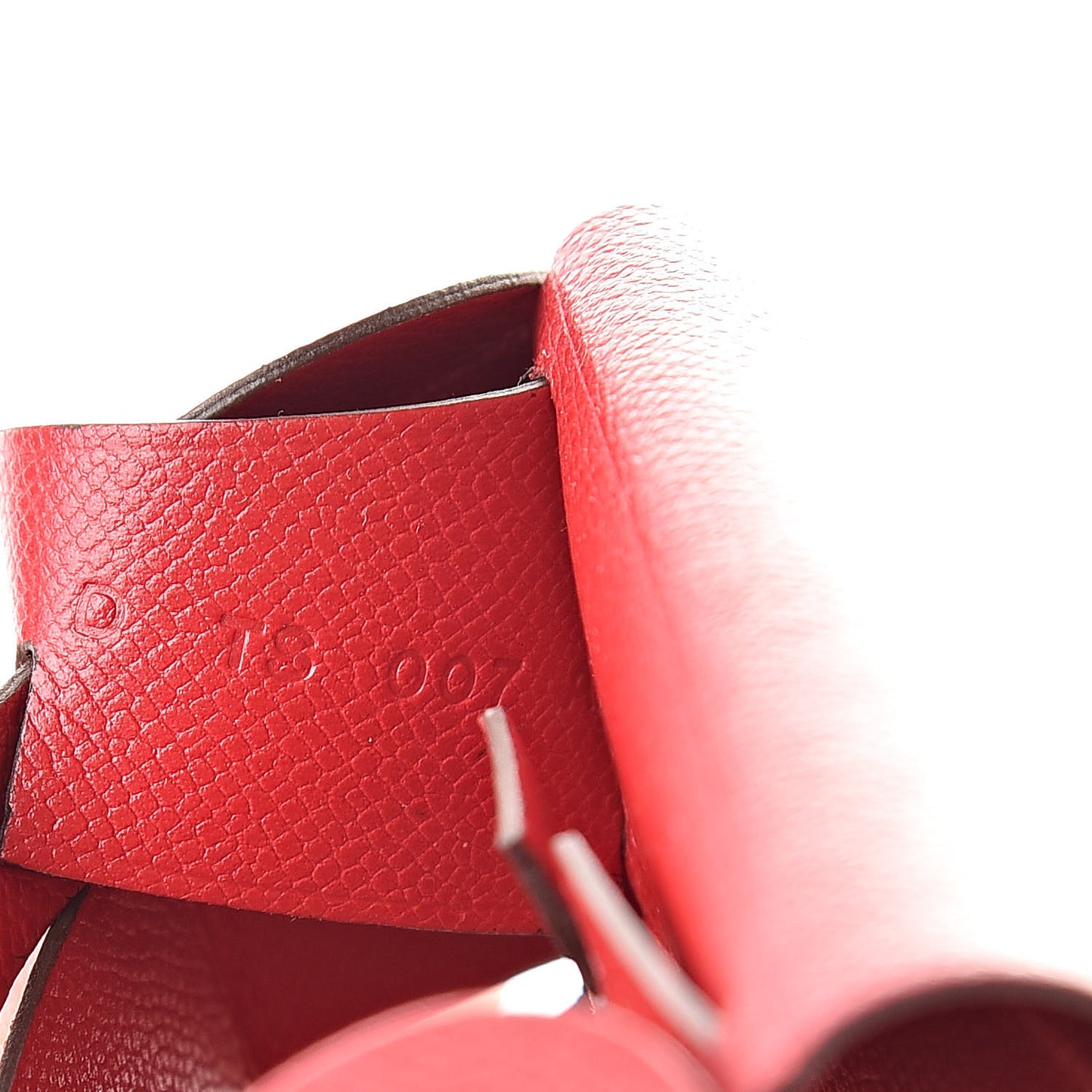Grained Madame Calfskin Lipstick Case with Mirror Rouge Piment