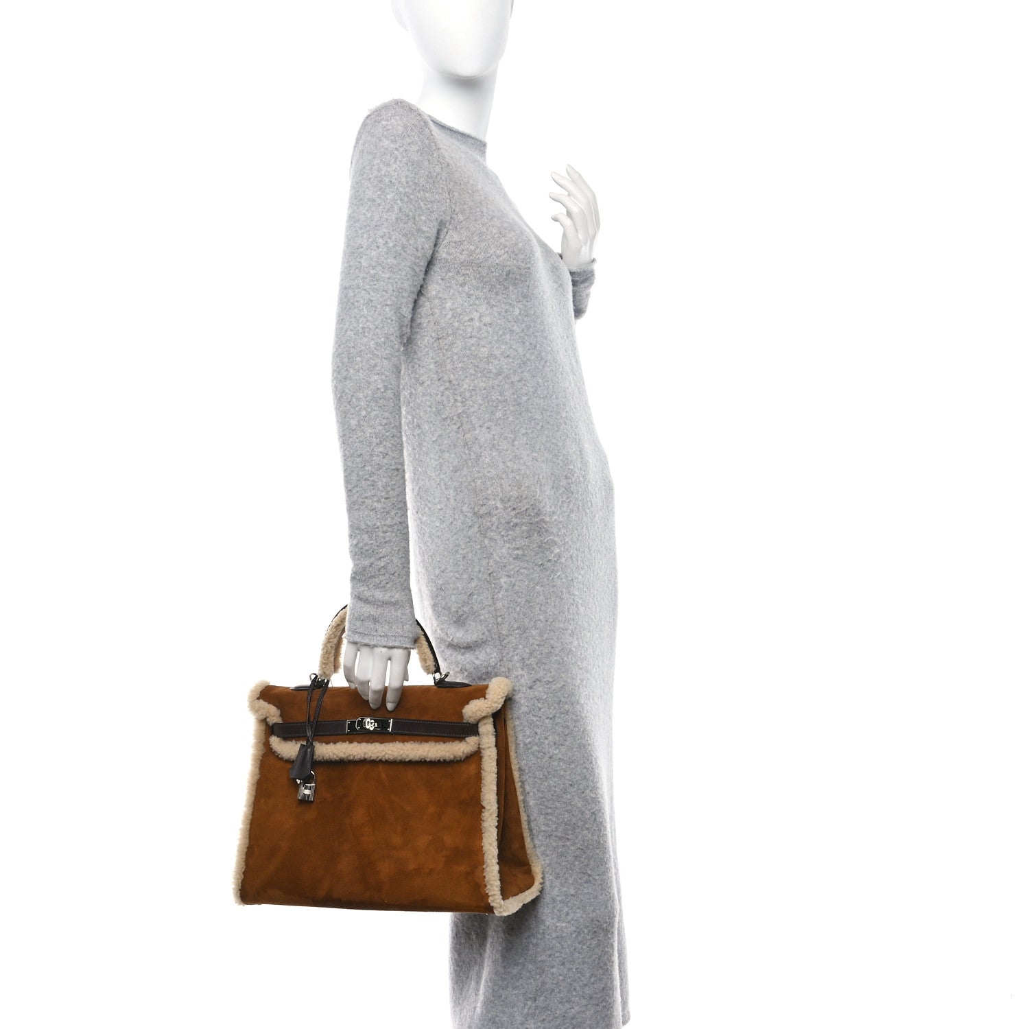Hermes Veau Doblis Mouton Shearling Swift Teddy Kelly 35 Alezan Ebene 2 of 13