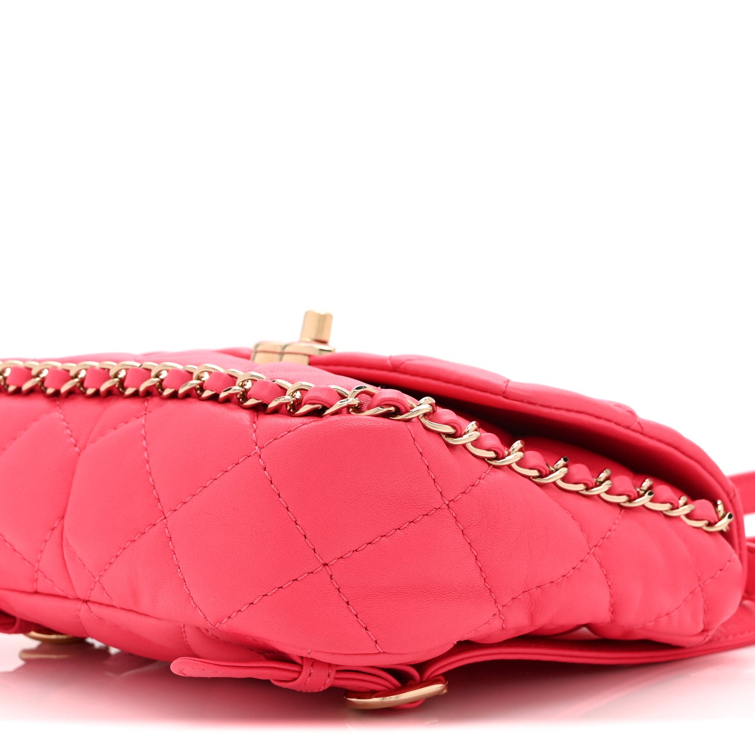 Chanel Lambskin Quilted Resin Chain Around Backpack Pink 10 of 10