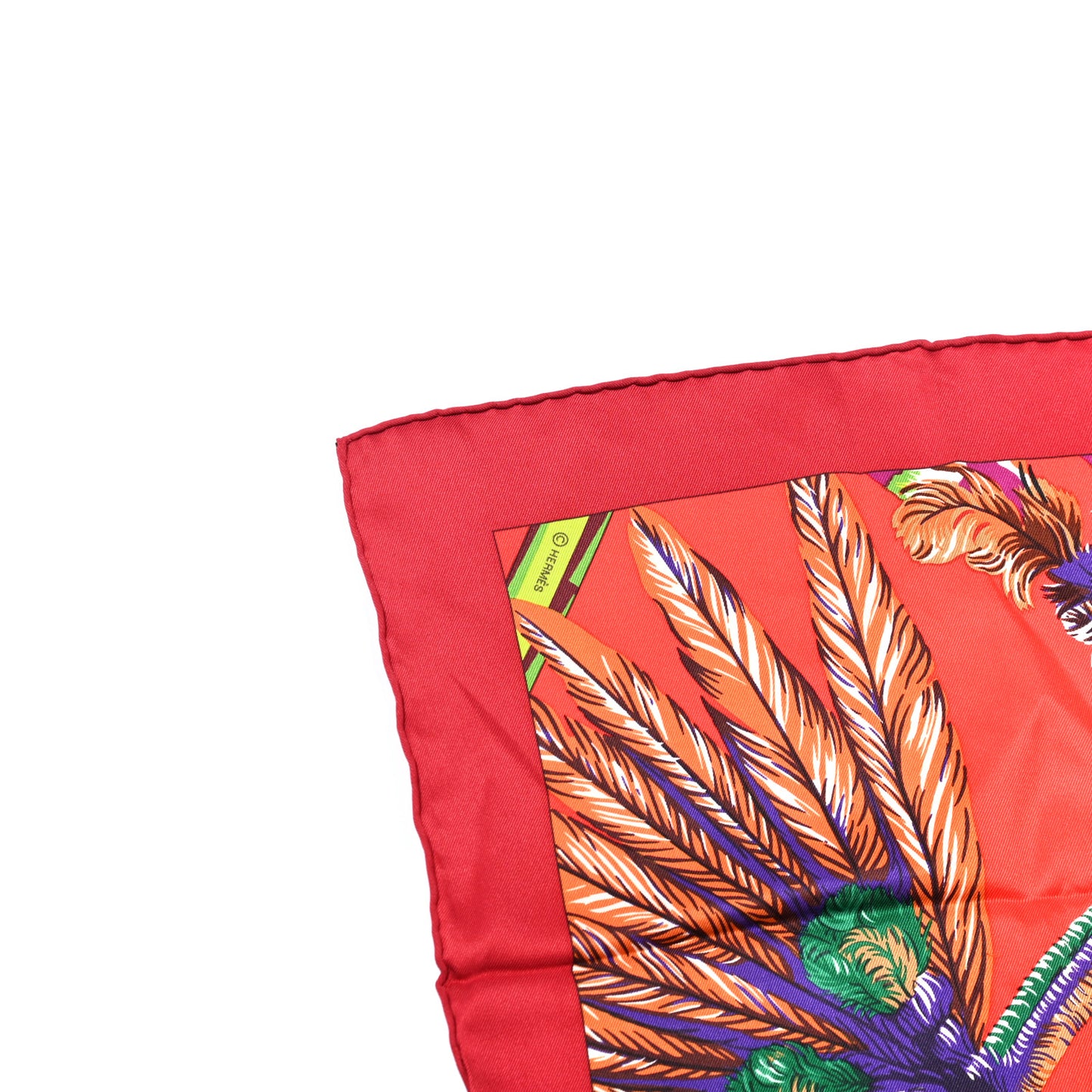 Silk Brazil Scarf 70 Rouge H Rouge Vif Vert