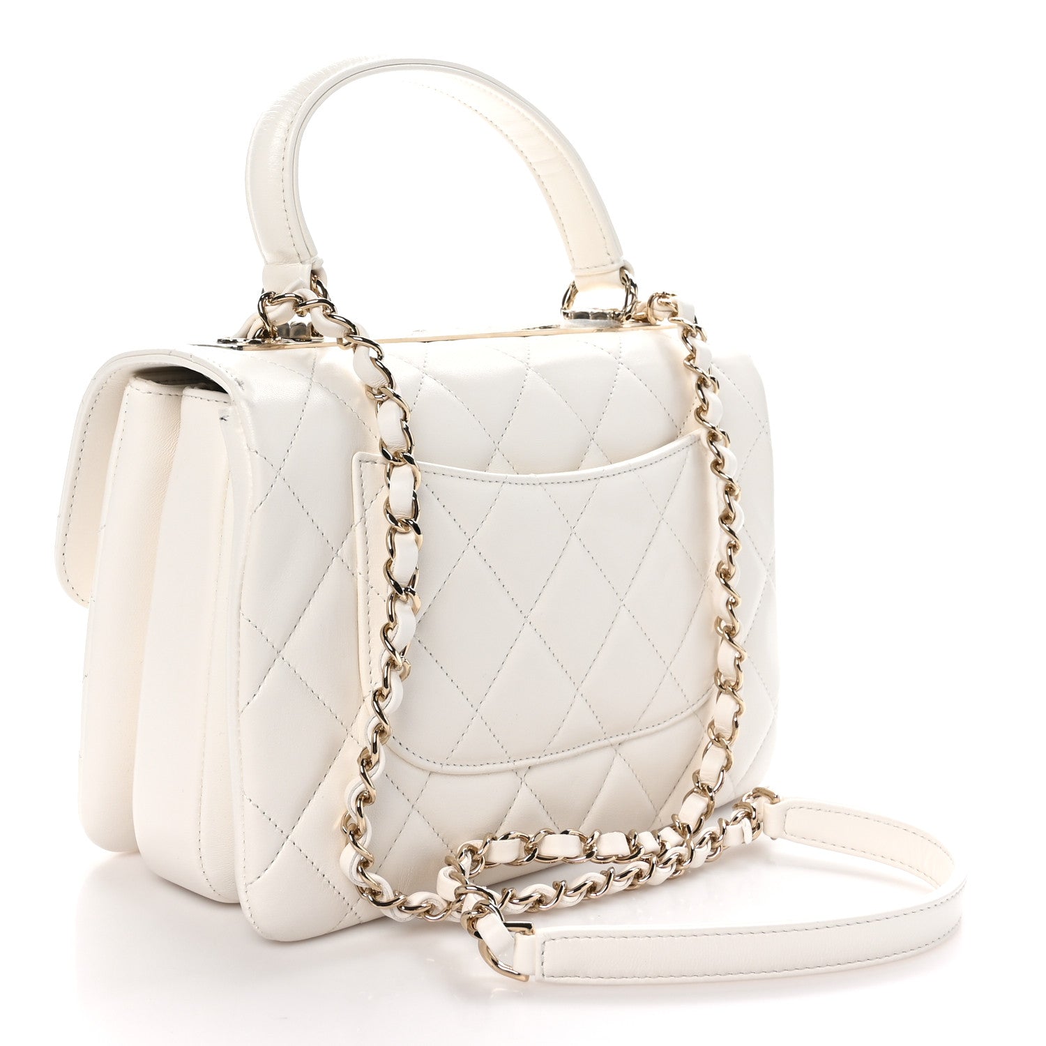 Chanel Lambskin Quilted Small Trendy CC Dual Handle Flap Bag White 3 of 10