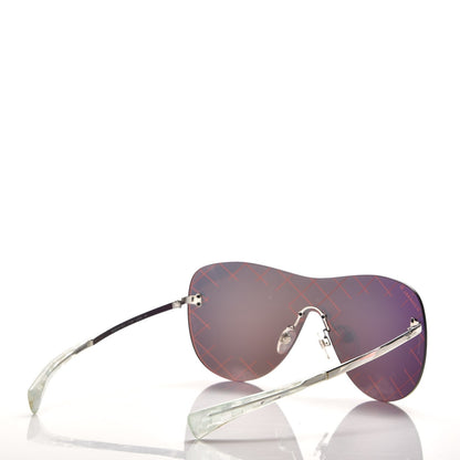 Chanel Shield Runway Sunglasses 4215 Silver Red 4 of 8
