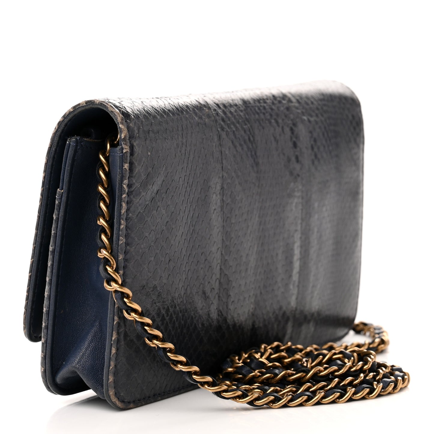 Snakeskin Wallet On Chain WOC Blue