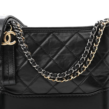 Chanel Aged Calfskin Quilted Small Gabrielle Hobo Black 8 of 11