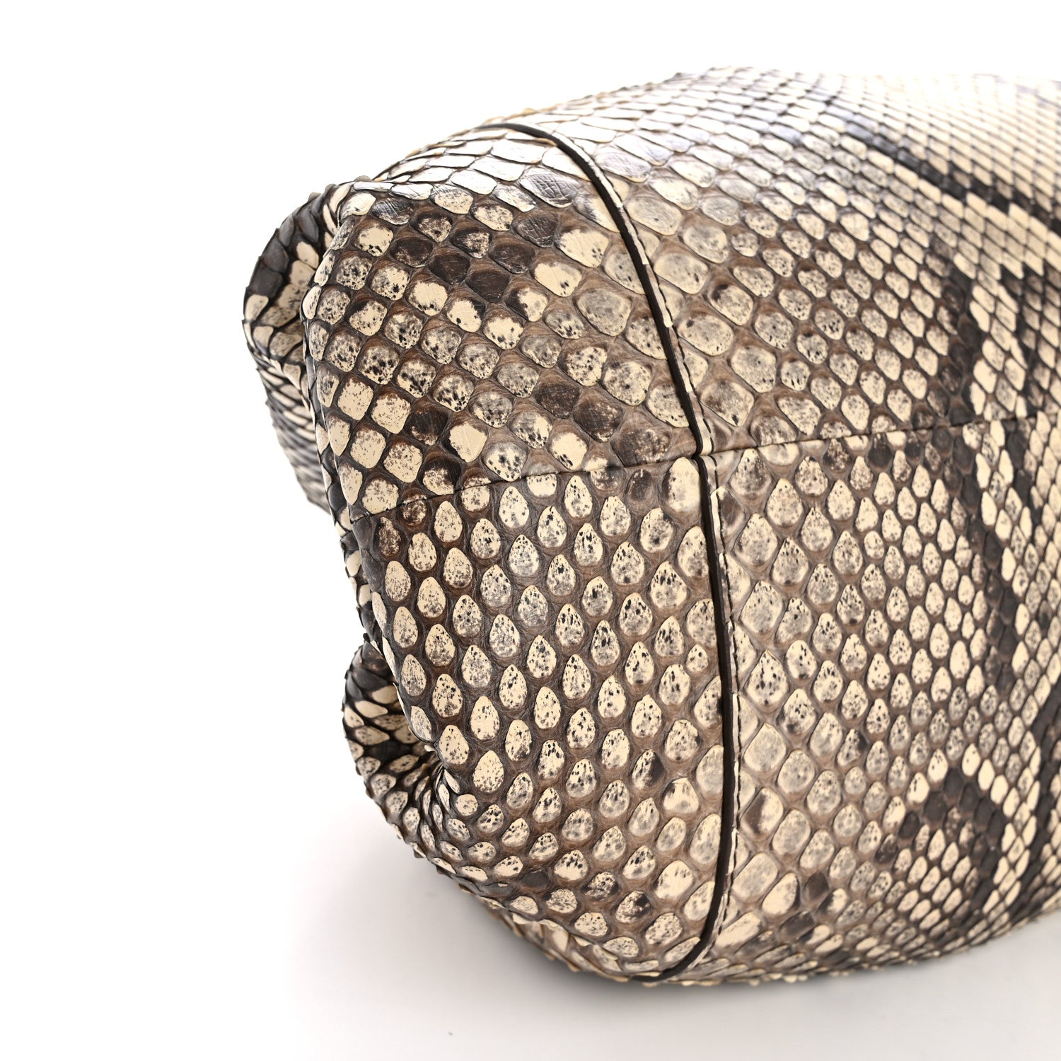 Bottega Veneta Snakeskin The Pouch Oversized Clutch Naturale 10 of 13