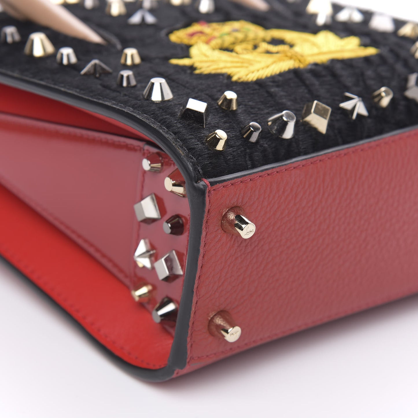 Calf Hair Calfskin Studded Nano Paloma Black