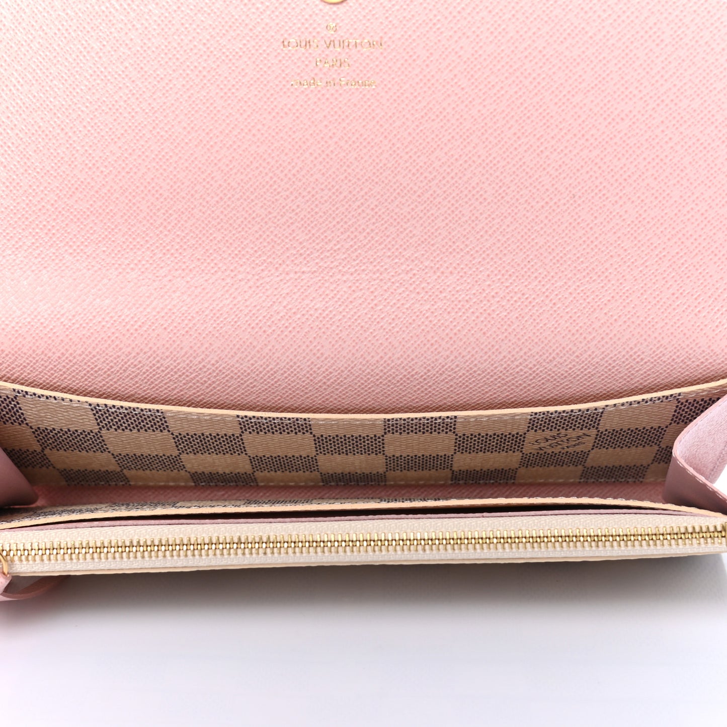 Damier Azur Emilie Wallet Rose Ballerine