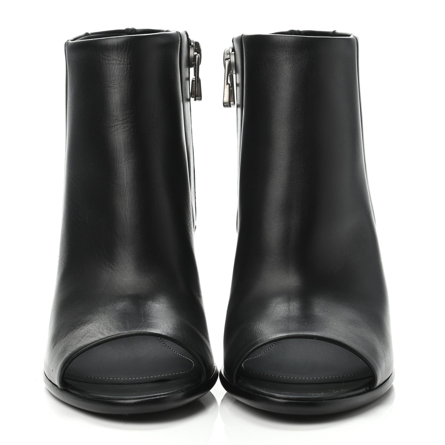 Balenciaga Calfskin Peep Toe Booties 37 Black 2 of 4