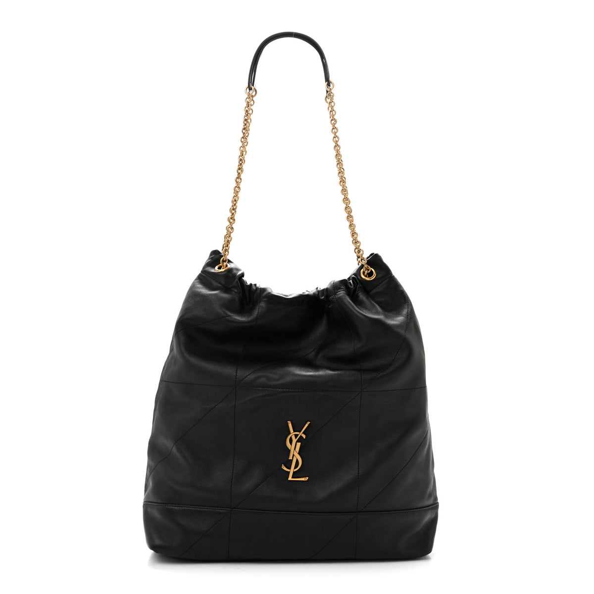 Lambskin Matelasse Monogram Large Jamie 4.3 Pochon Black