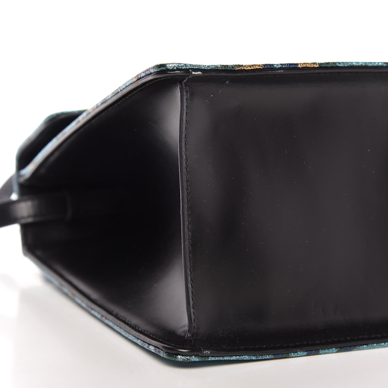 Gucci Iridescent Brocade Medium Sylvie Top Handle Bag Blue 6 of 11