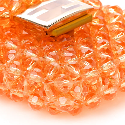 Fendi Glass Vitello King Beaded Mini Pico Baguette Charm Orange 6 of 8