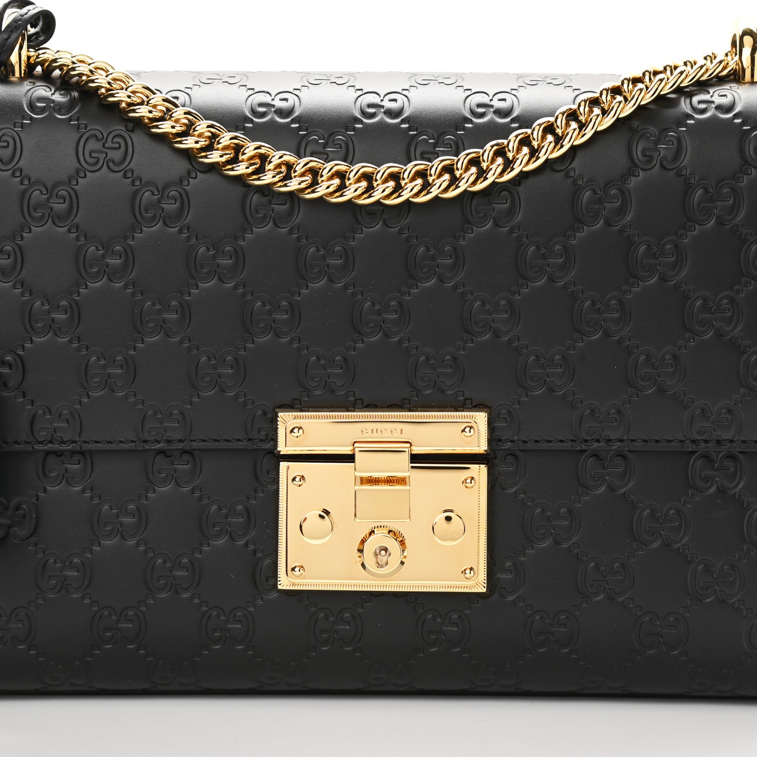 Gucci Guccissima Medium Padlock Shoulder Bag Black 8 of 11