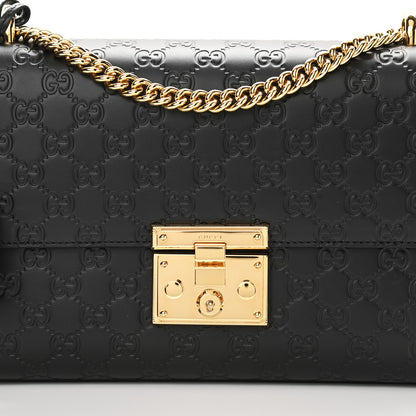 Gucci Guccissima Medium Padlock Shoulder Bag Black 8 of 11
