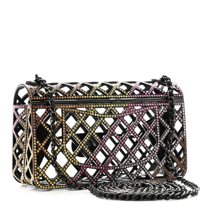 Chanel Metal Crystal Quilted Mini Evening Bag Pink Yellow Orange Light Pink 3 of 11