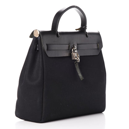 Hermes Toile Vache Calfskin Herbag 30 PM Natural Black 4 of 10