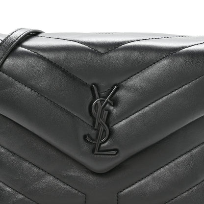 Saint Laurent Calfskin Y Quilted Monogram Monochrome Toy Loulou Crossbody Bag Black 8 of 11