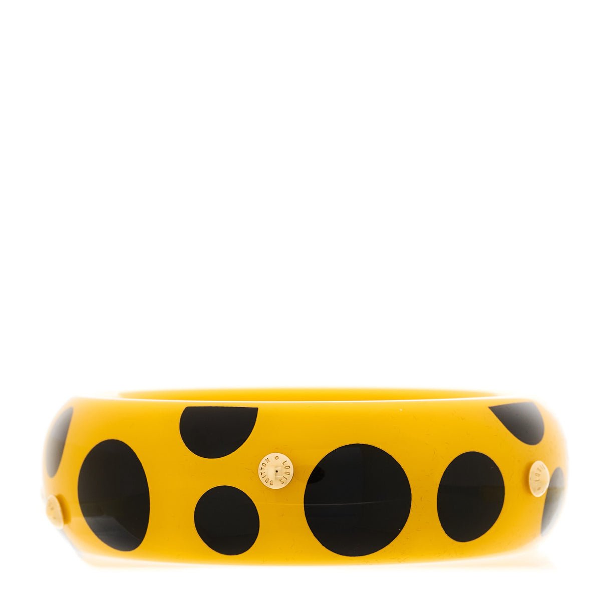 Kusama Infinity Dots Wide Bangle Bracelet PM Yellow