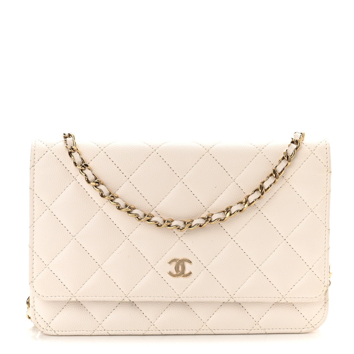 Chanel Caviar Quilted Wallet On Chain WOC White 1 of 11