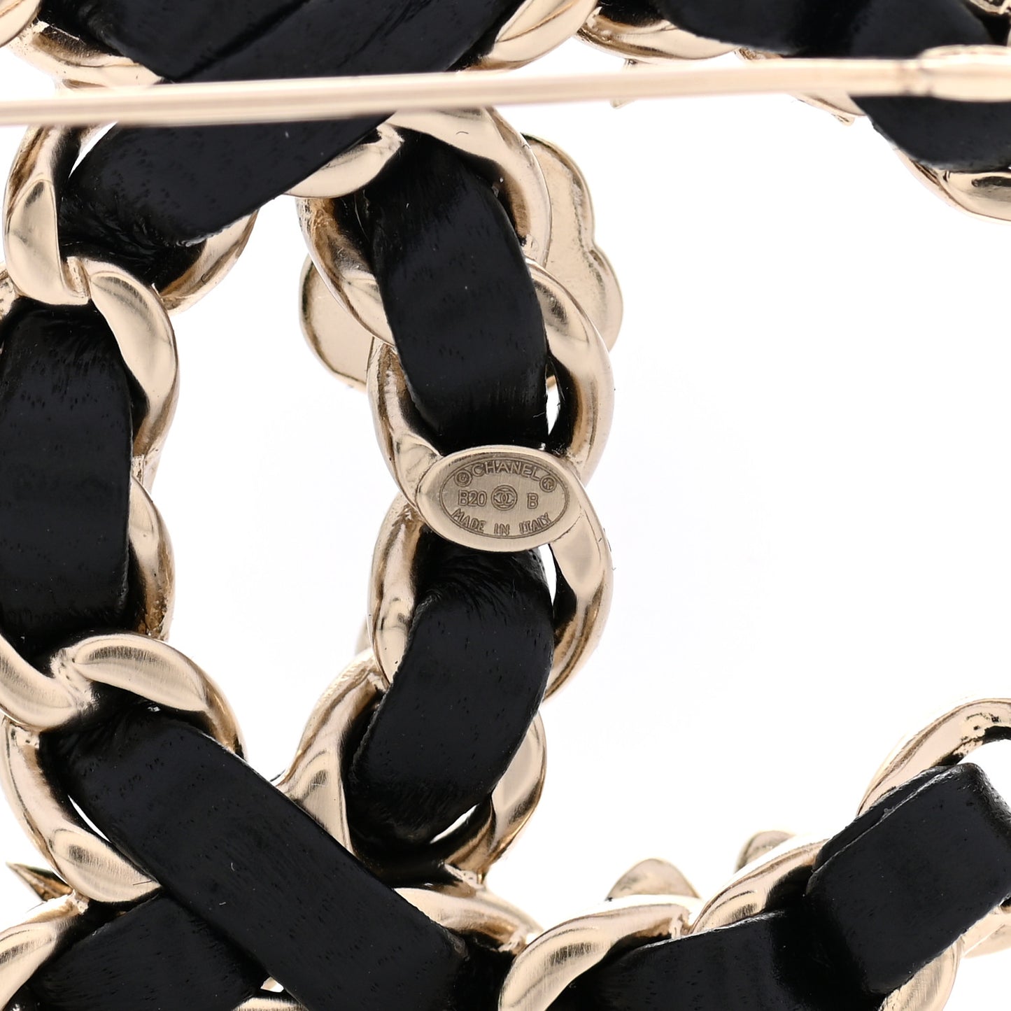Lambskin Pearl Strass Sergeant Chanel Brooch Gold