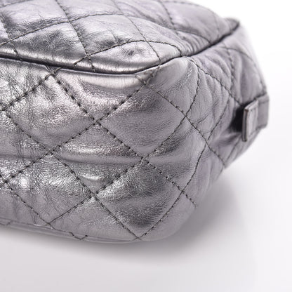 Chanel Metallic Aged Calfskin Quilted Medium Reissue Camera Case Dark Silver 9 of 9