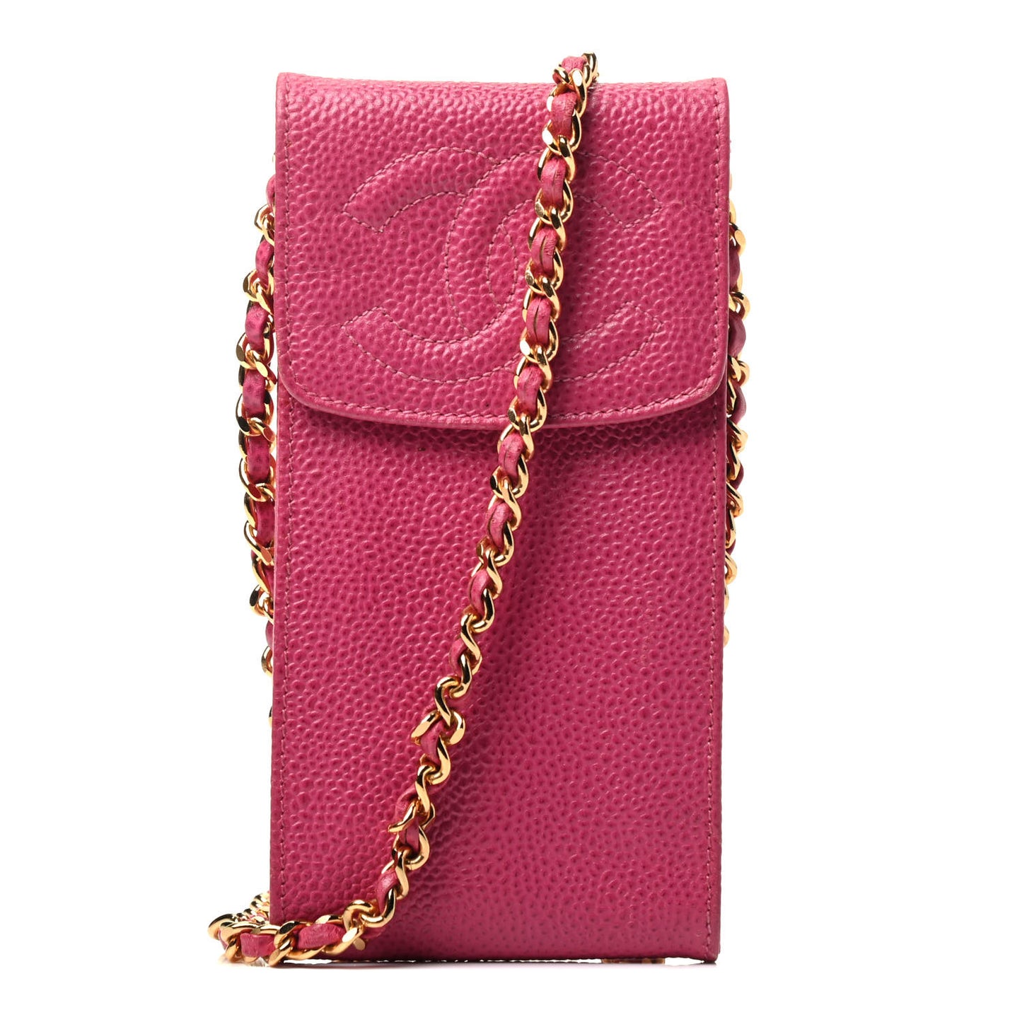 Caviar CC Phone Holder Crossbody Pink