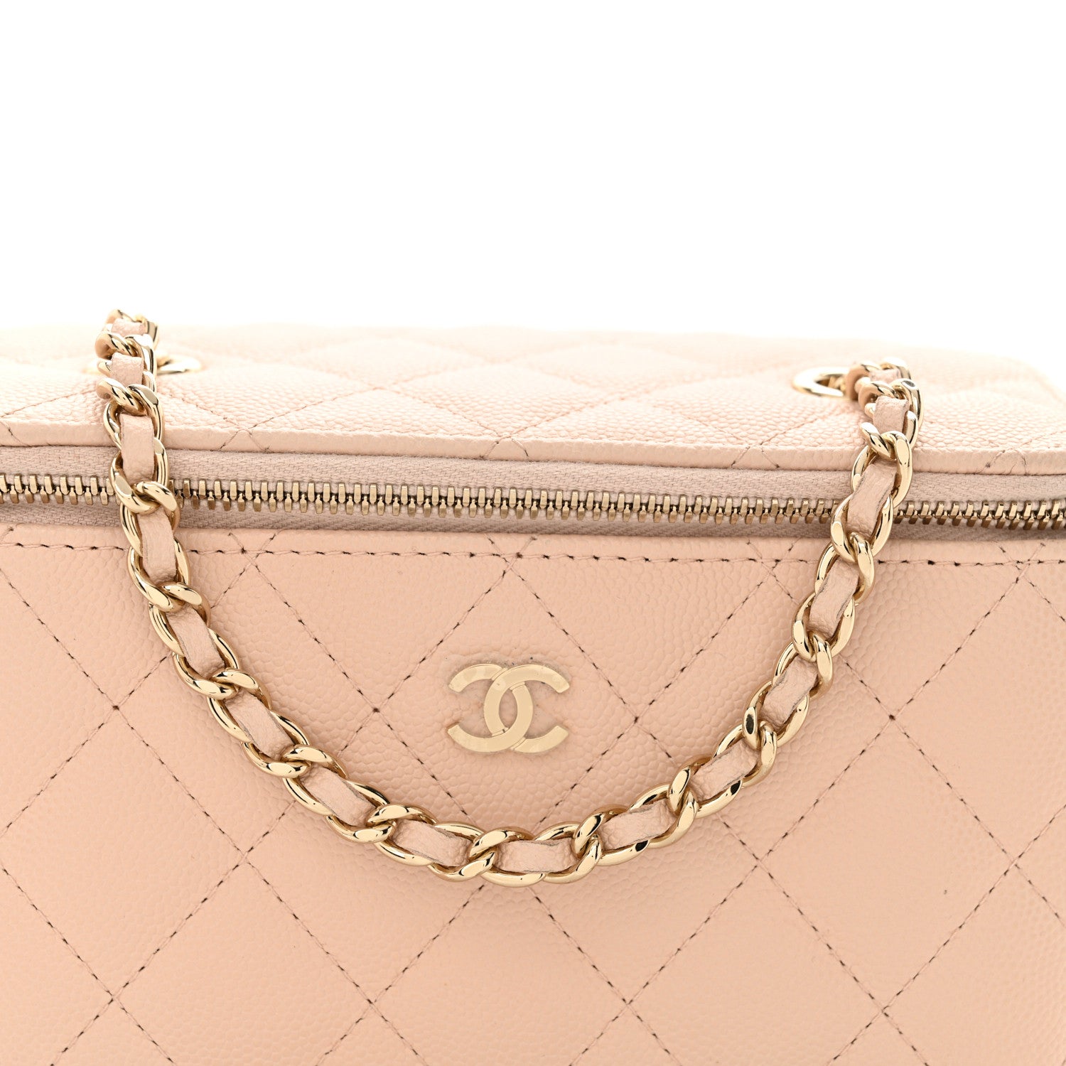 Chanel Caviar Quilted Small Vanity Case With Chain Light Pink 8 of 10