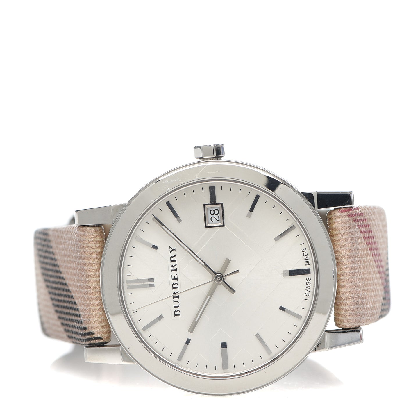 Stainless Steel Calfskin 38mm Heritage Nova Check Quartz Watch BU9022