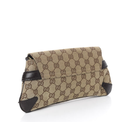 Gucci Monogram Horsebit Clutch Dark Brown 3 of 11