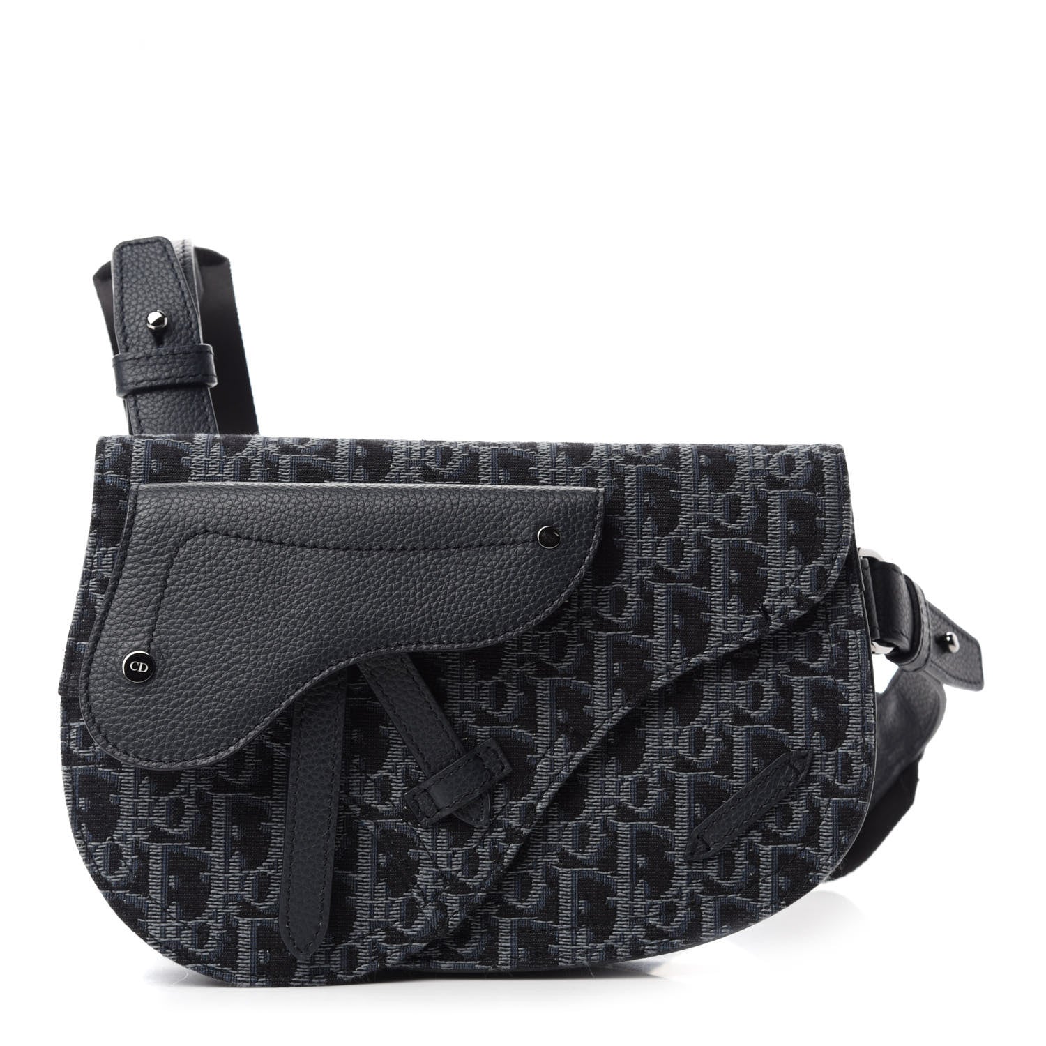 Christian Dior Oblique Saddle Messenger Pouch Blue Black 1 of 11